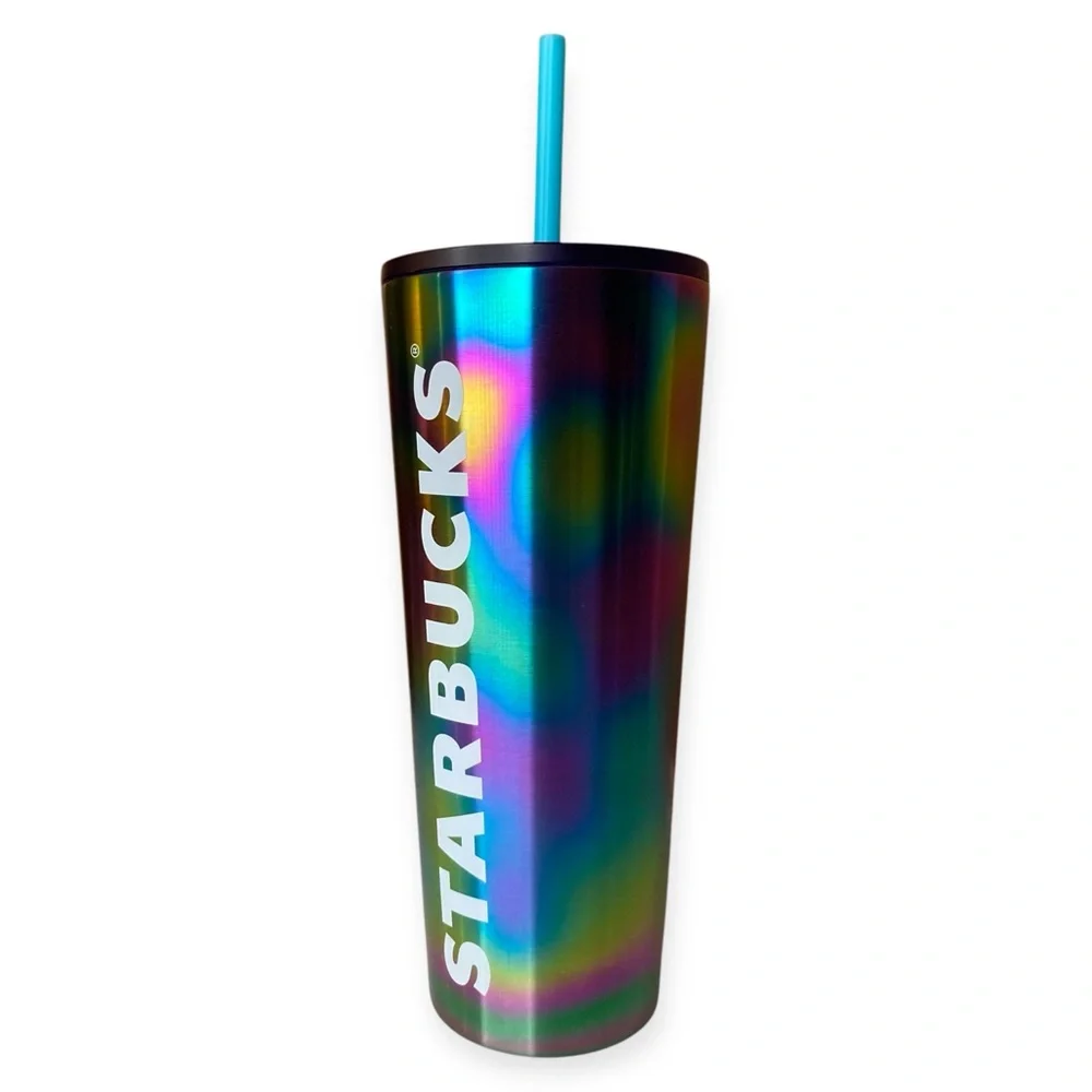 Starbucks Tumbler 2023 Rainbow Oil Slick Stainless Steel Tumbler 24 oz Venti Cup